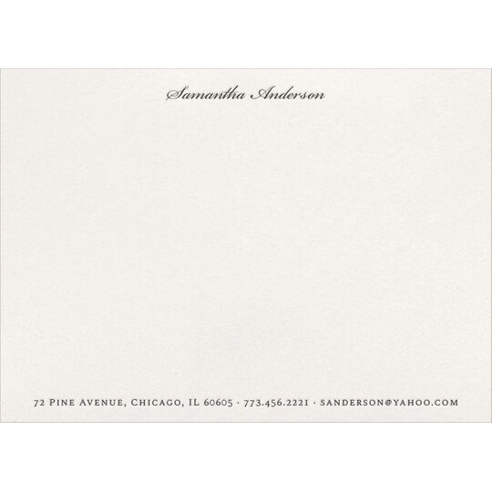 Script Name Flat Note Cards - Letterpress